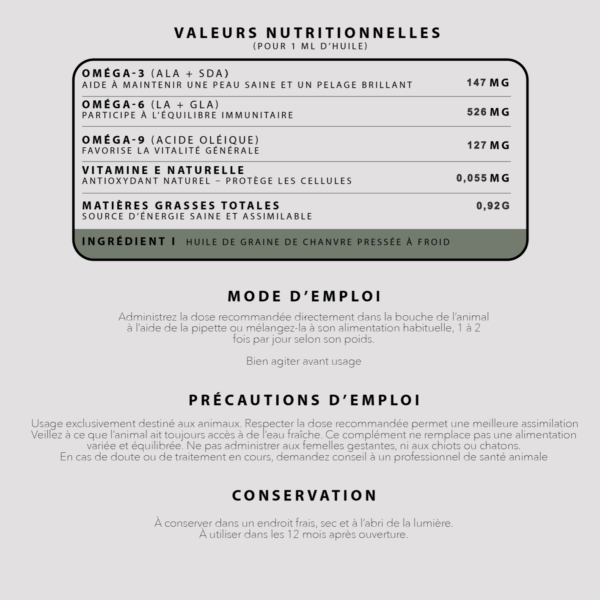 Recharge 100 ml huile de chanvre saveur bœuf pour animaux – Image 12