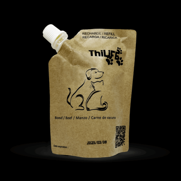 Recharge 100 ml huile de chanvre saveur bœuf pour animaux