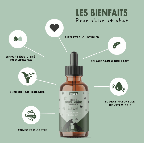Recharge 100 ml huile de chanvre naturelle pour animaux – Image 6